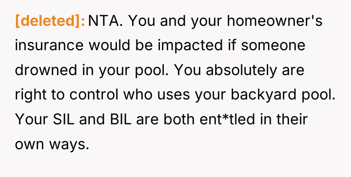 [deleted] NTA. You and your homeowner's insurance would be impacted...