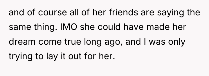 and of course all of her friends are saying the...