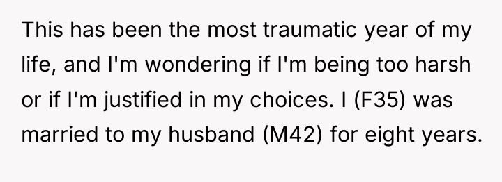 This has been the most traumatic year of my life,...