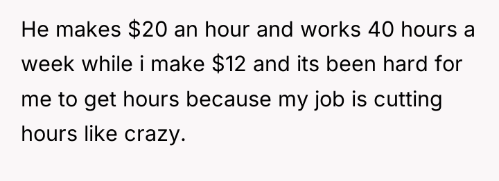 He makes $20 an hour and works 40 hours a...