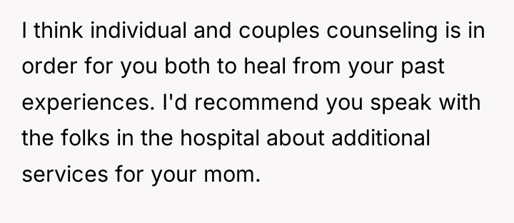 I think individual and couples counseling is in order for...