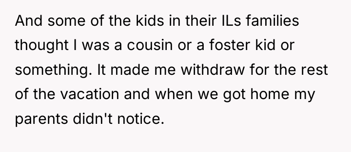 And some of the kids in their ILs families thought...