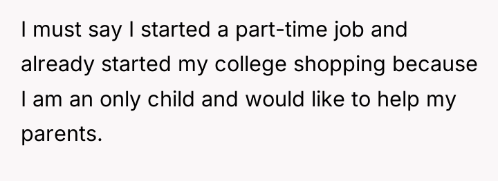 I must say I started a part-time job and already...