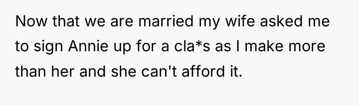 Now that we are married my wife asked me to...