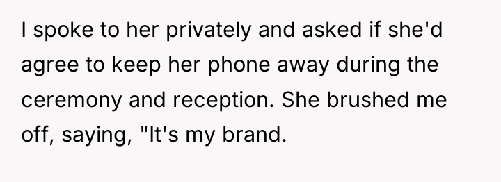 I spoke to her privately and asked if she'd agree...