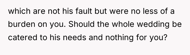 which are not his fault but were no less of...