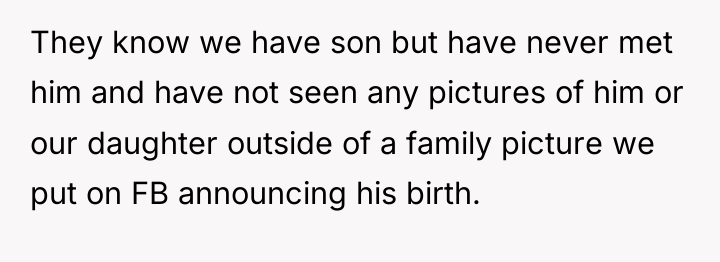 They know we have son but have never met him...