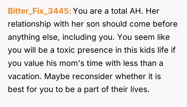 Bitter_Fix_3445 You are a total AH. Her relationship with her...