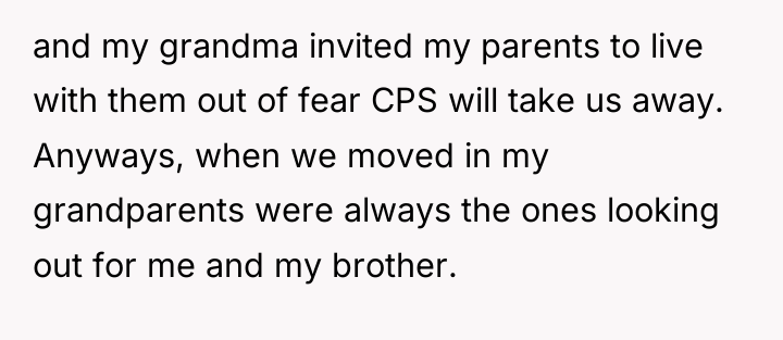 and my grandma invited my parents to live with them...