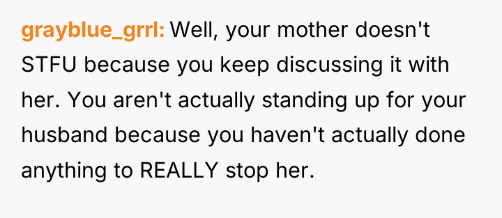 grayblue_grrl Well, your mother doesn't STFU because you keep discussing...