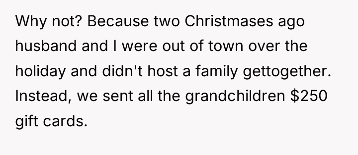 Why not? Because two Christmases ago husband and I were...