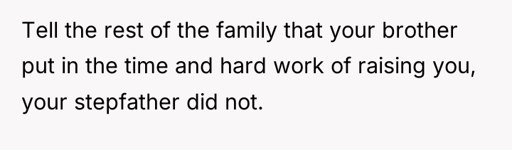Tell the rest of the family that your brother put...