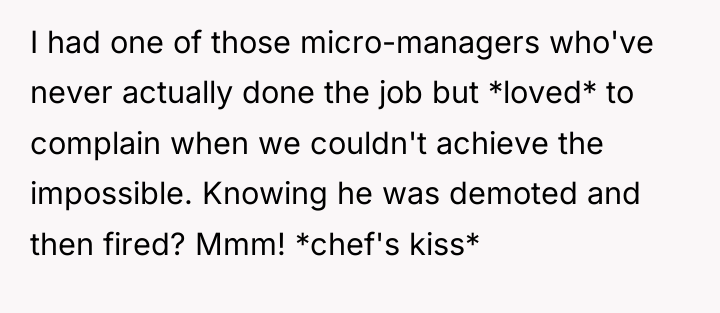 I had one of those micro-managers who've never actually done...