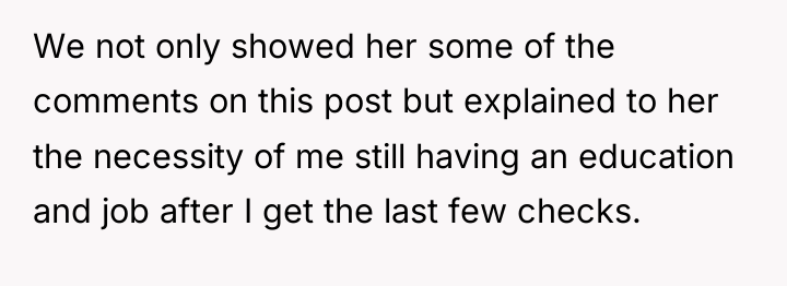 We not only showed her some of the comments on...