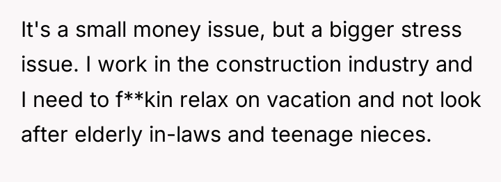 It's a small money issue, but a bigger stress issue....
