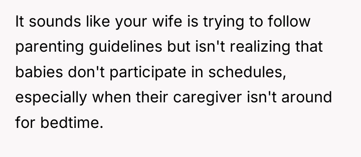 It sounds like your wife is trying to follow parenting...