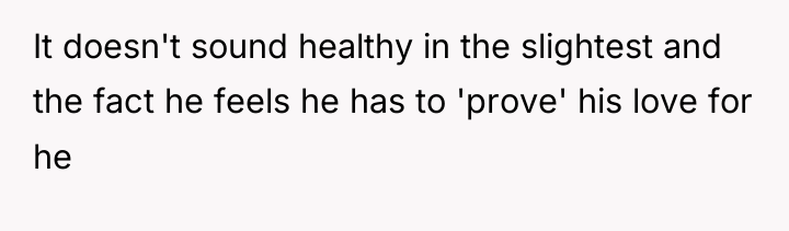 It doesn't sound healthy in the slightest and the fact...
