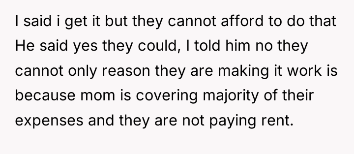I said i get it but they cannot afford to...