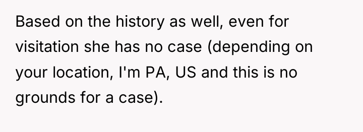Based on the history as well, even for visitation she...