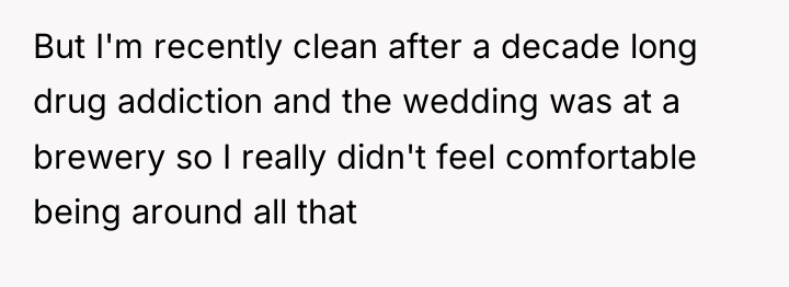 But I'm recently clean after a decade long drug addiction...