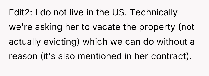 Edit2: I do not live in the US. Technically we're...