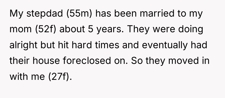 My stepdad (55m) has been married to my mom (52f)...