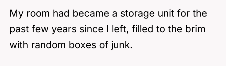 My room had became a storage unit for the past...