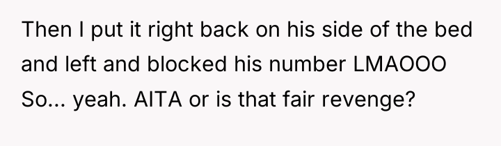 Then I put it right back on his side of...