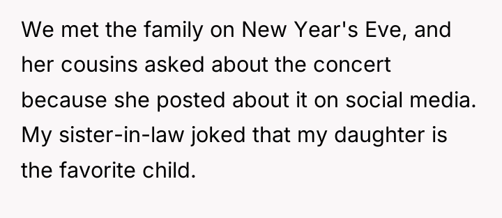 We met the family on New Year's Eve, and her...