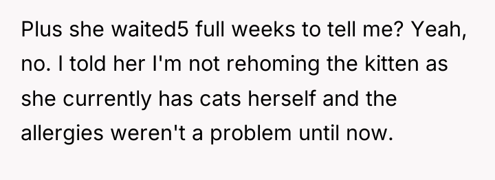 Plus she waited5 full weeks to tell me? Yeah, no....