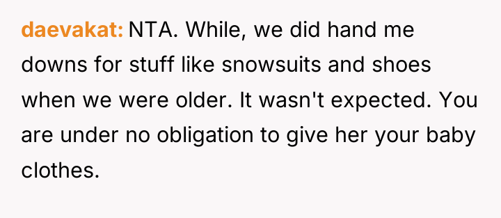 daevakat NTA. While, we did hand me downs for stuff...