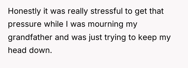Honestly it was really stressful to get that pressure while...