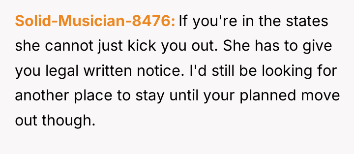 Solid-Musician-8476 If you're in the states she cannot just kick...