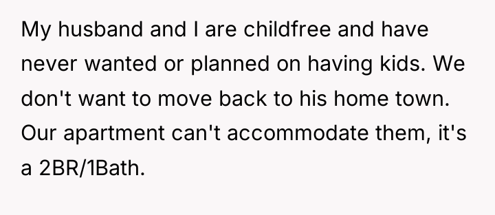 My husband and I are childfree and have never wanted...
