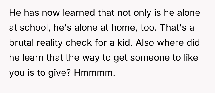 He has now learned that not only is he alone...