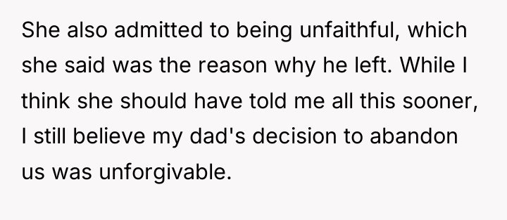 She also admitted to being unfaithful, which she said was...