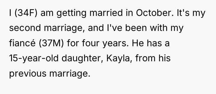 I (34F) am getting married in October. It's my second...