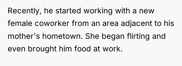Recently, he started working with a new female coworker from...