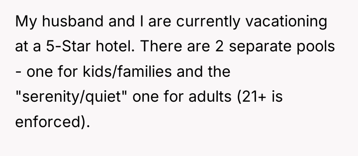 My husband and I are currently vacationing at a 5-Star...