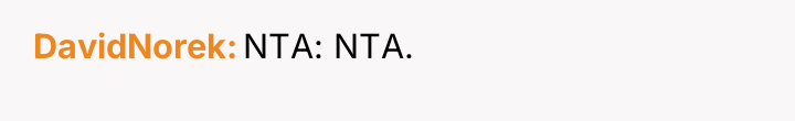 DavidNorek NTA: NTA.