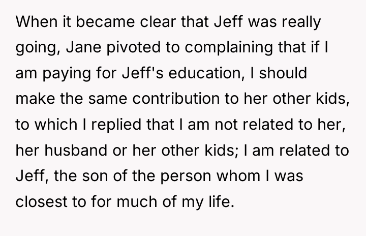 When it became clear that Jeff was really going, Jane...