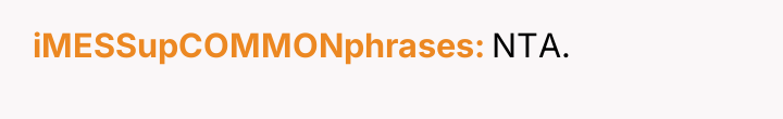 iMESSupCOMMONphrases NTA.