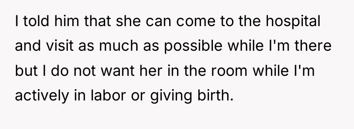 I told him that she can come to the hospital...
