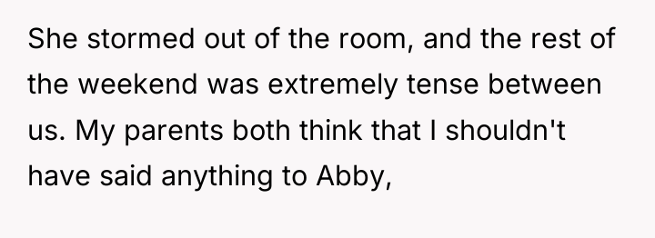 She stormed out of the room, and the rest of...