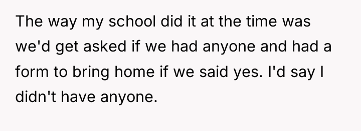 The way my school did it at the time was...