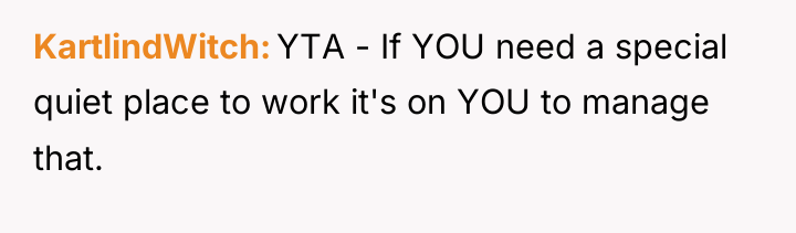 KartlindWitch YTA - If YOU need a special quiet place...