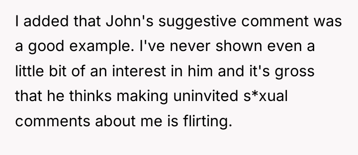 I added that John's suggestive comment was a good example....