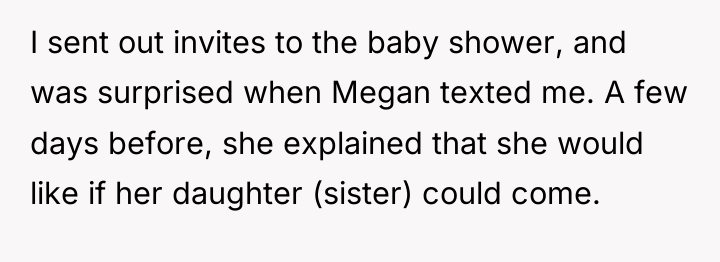 I sent out invites to the baby shower, and was...