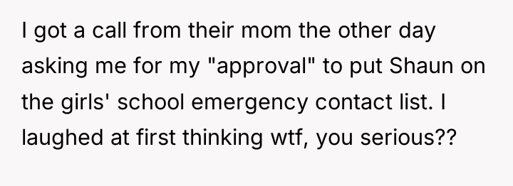 I got a call from their mom the other day...