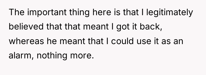 The important thing here is that I legitimately believed that...